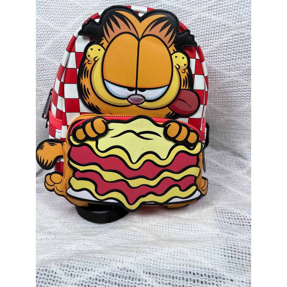 Loungefly Garfield Lasagna Mini Backpack Red Checkered 3D Applique Good